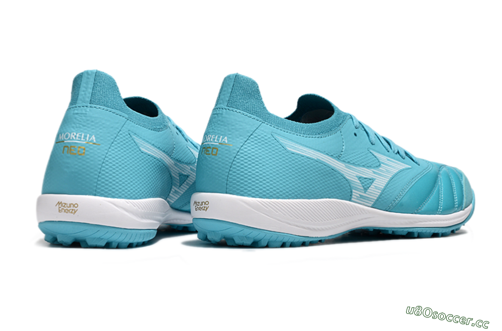 Men's Mizuno Morelia Neo Sala M8 TF Artificial Turf Low-Tops Football Shoes - Jade/White 6
