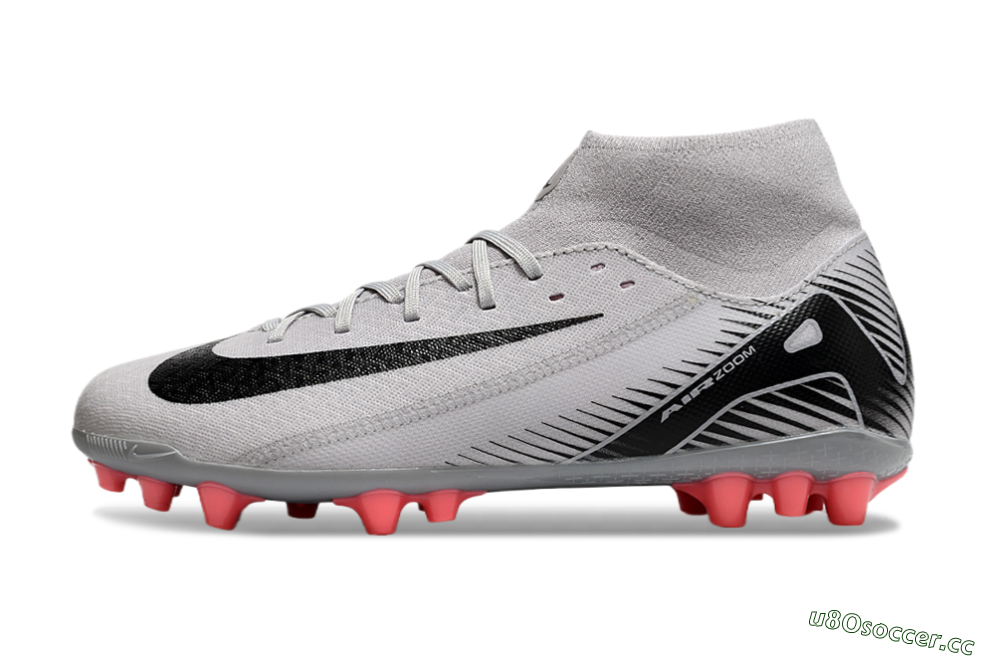 Men's Nike Air Zoom Mercurial Superfly 10 Academy AG Artificial Grass High-Tops Football Boots - Grey/Black/Red 0