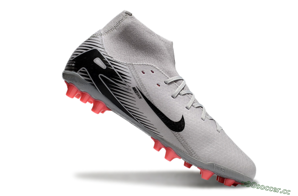 Men's Nike Air Zoom Mercurial Superfly 10 Academy AG Artificial Grass High-Tops Football Boots - Grey/Black/Red 4