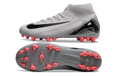 Men's Nike Air Zoom Mercurial Superfly 10 Academy AG Artificial Grass High-Tops Football Boots - Grey/Black/Red
