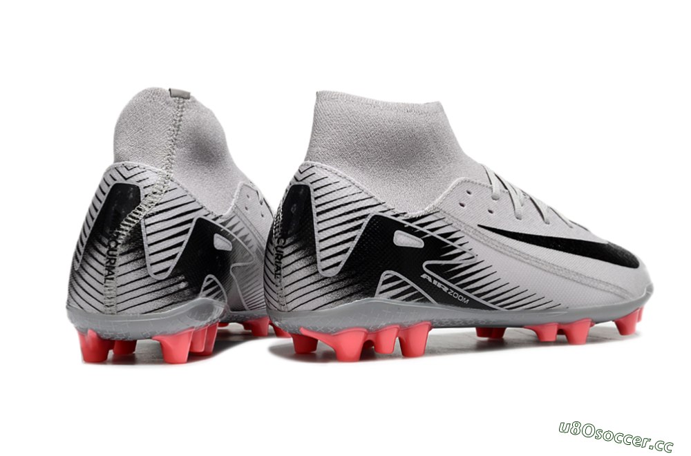 Men's Nike Air Zoom Mercurial Superfly 10 Academy AG Artificial Grass High-Tops Football Boots - Grey/Black/Red 6