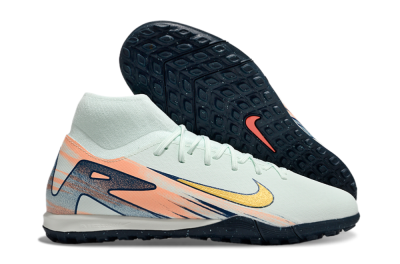 Men's Nike Air Zoom Mercurial Superfly 10 Academy TF Artificial Turf High-Tops Football Shoes - Jade/Gold/Pink