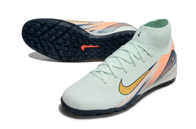Men's Nike Air Zoom Mercurial Superfly 10 Academy TF Artificial Turf High-Tops Football Shoes - Jade/Gold/Pink