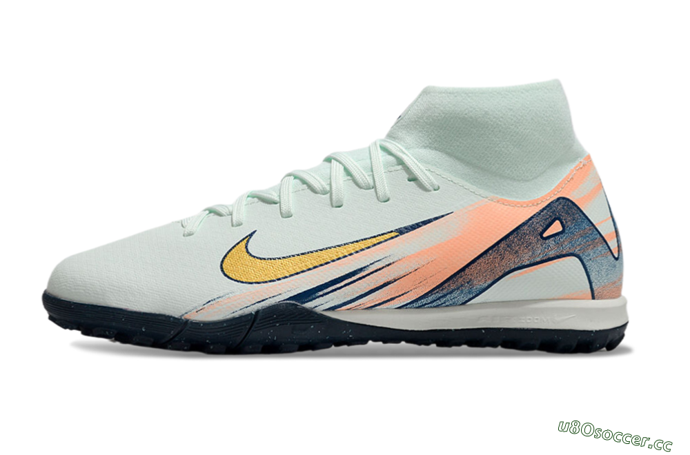 Men's Nike Air Zoom Mercurial Superfly 10 Academy TF Artificial Turf High-Tops Football Shoes - Jade/Gold/Pink 0