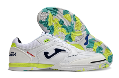 Men's Joma Top Flex IC Indoor & Futsal Low-Tops Football Shoes - White/Black/Yellow