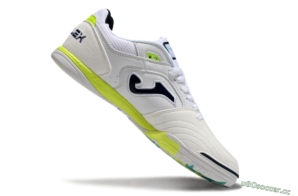 Men's Joma Top Flex IC Indoor & Futsal Low-Tops Football Shoes - White/Black/Yellow 4