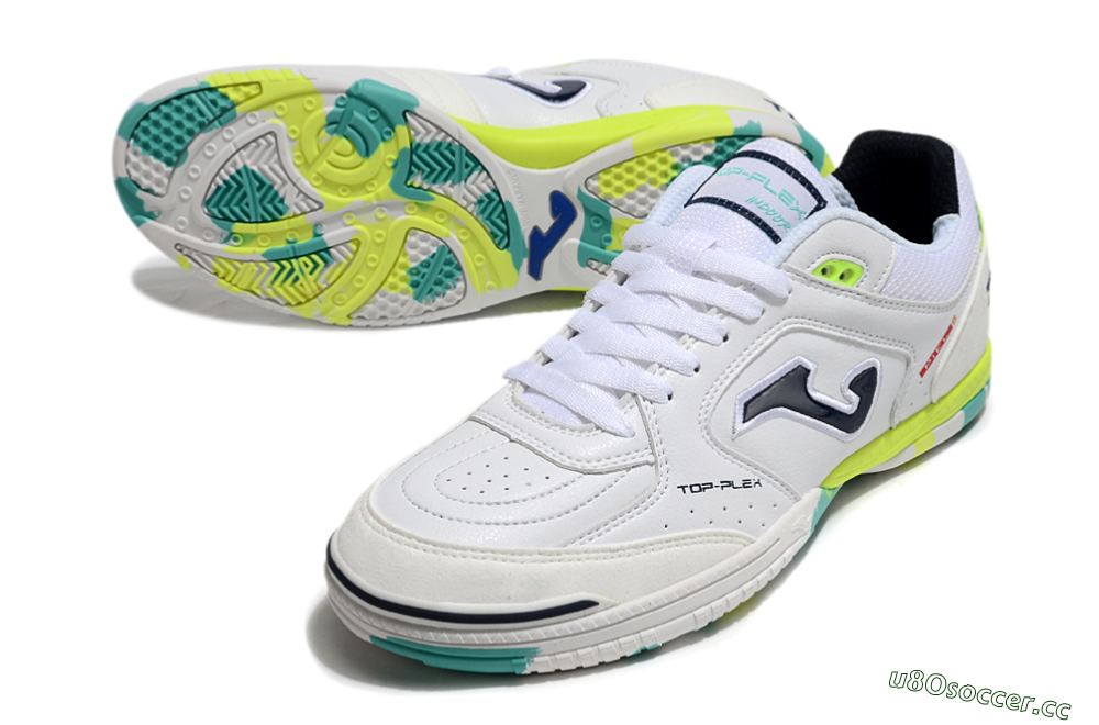 Men's Joma Top Flex IC Indoor & Futsal Low-Tops Football Shoes - White/Black/Yellow 3