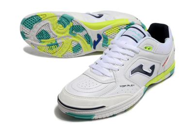 Men's Joma Top Flex IC Indoor & Futsal Low-Tops Football Shoes - White/Black/Yellow