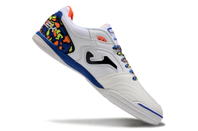 Men's Joma Top Flex IC Indoor & Futsal Low-Tops Football Shoes - White/Black/Blue