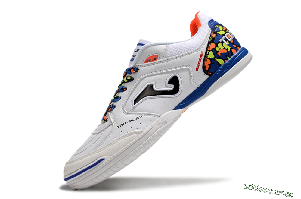 Men's Joma Top Flex IC Indoor & Futsal Low-Tops Football Shoes - White/Black/Blue 5