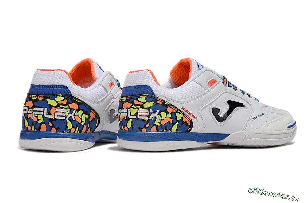Men's Joma Top Flex IC Indoor & Futsal Low-Tops Football Shoes - White/Black/Blue 6