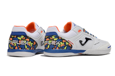 Men's Joma Top Flex IC Indoor & Futsal Low-Tops Football Shoes - White/Black/Blue