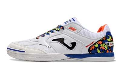Men's Joma Top Flex IC Indoor & Futsal Low-Tops Football Shoes - White/Black/Blue