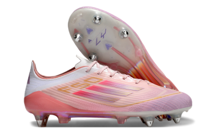 Men's Adidas F50 Elite SG Soft Ground Low-Tops Football Boots - Pink/Gold/White