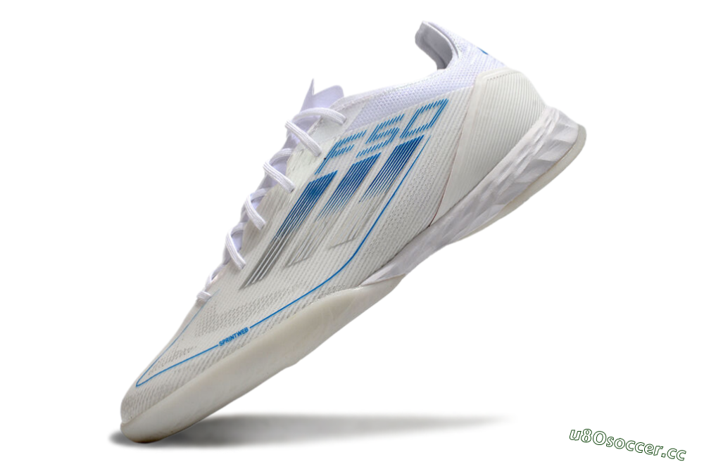 Men's Adidas F50 Pro IC Indoor & Futsal Low-Tops Football Shoes - Beige/Blue/White 5