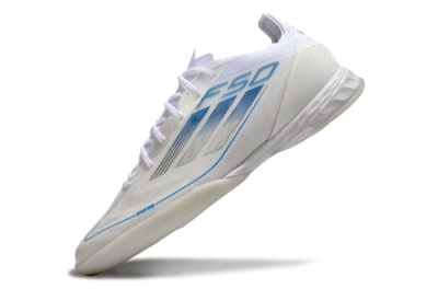 Men's Adidas F50 Pro IC Indoor & Futsal Low-Tops Football Shoes - Beige/Blue/White