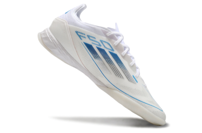 Men's Adidas F50 Pro IC Indoor & Futsal Low-Tops Football Shoes - Beige/Blue/White