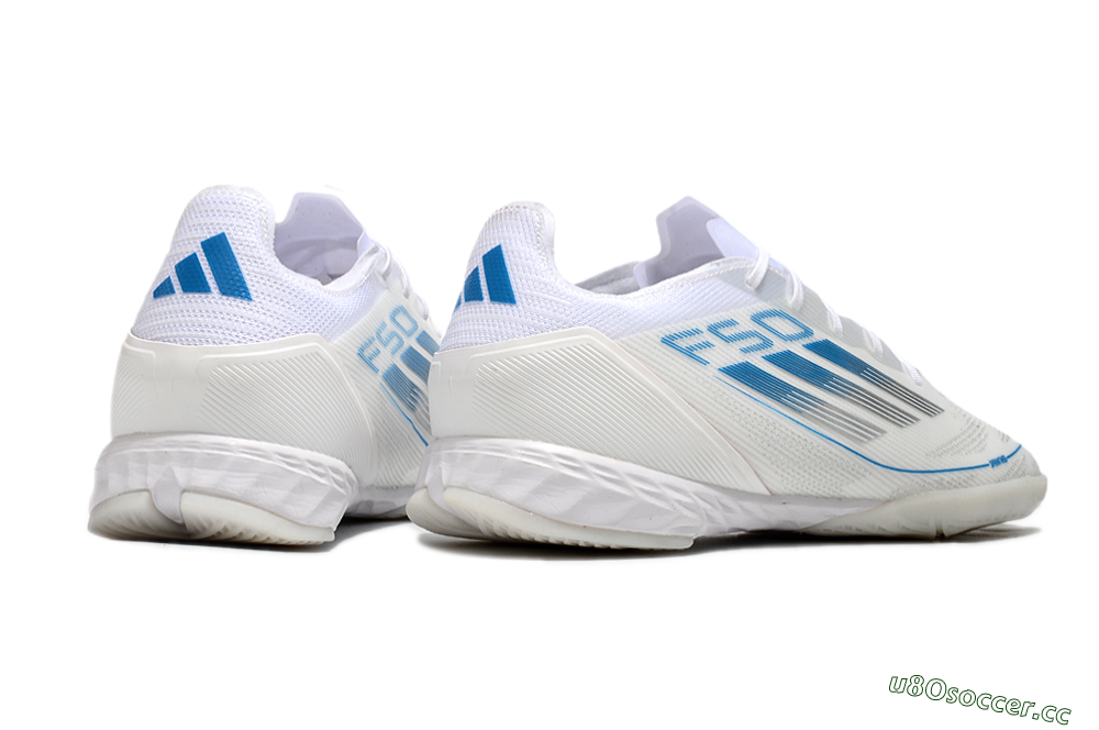 Men's Adidas F50 Pro IC Indoor & Futsal Low-Tops Football Shoes - Beige/Blue/White 6