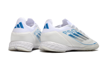 Men's Adidas F50 Pro IC Indoor & Futsal Low-Tops Football Shoes - Beige/Blue/White