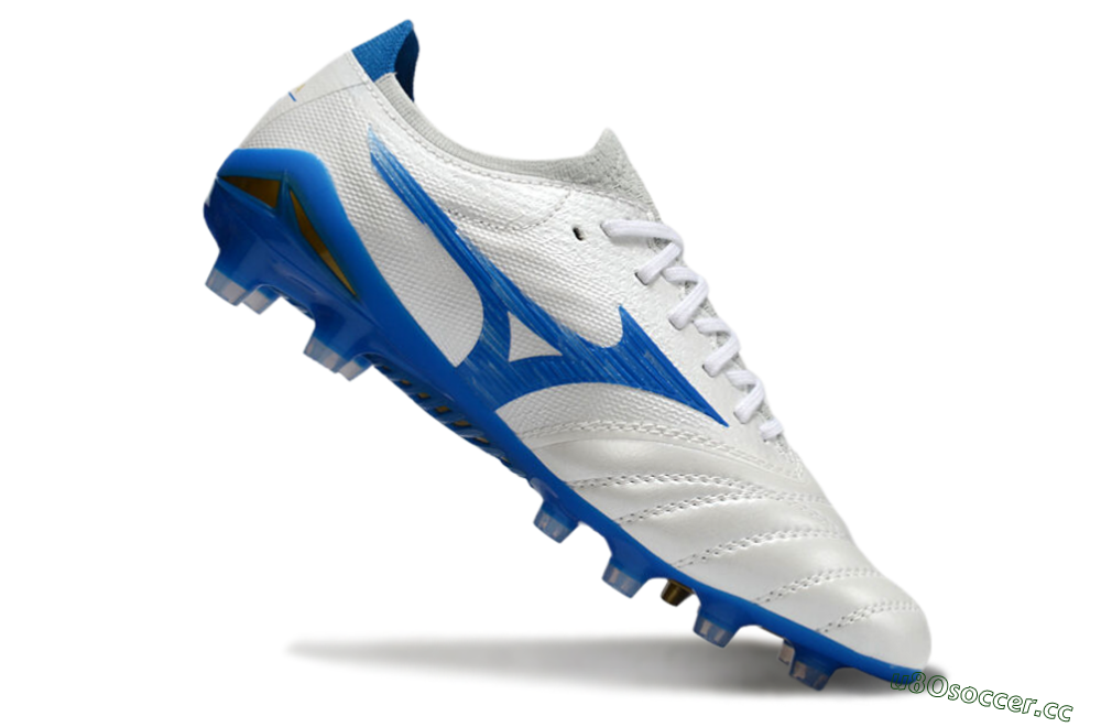 Men's Mizuno Morelia Neo 4 FG Firm Ground Low-Tops Football Boots - White/Blue 4