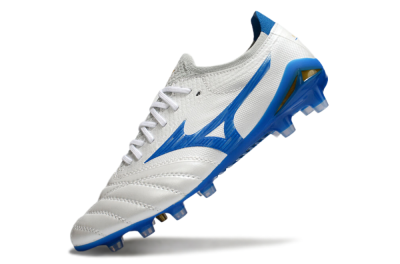 Men's Mizuno Morelia Neo 4 FG Firm Ground Low-Tops Football Boots - White/Blue