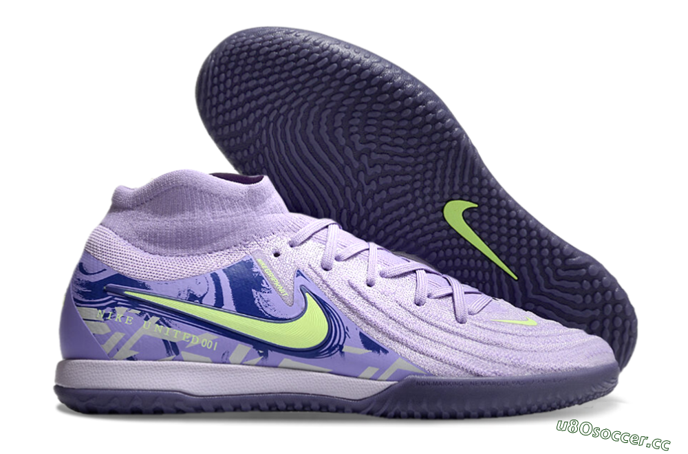 Men's Nike Phantom Luna Elite NU IC Indoor & Futsal High-Tops Football Shoes - Purple/Yellow/Blue 2