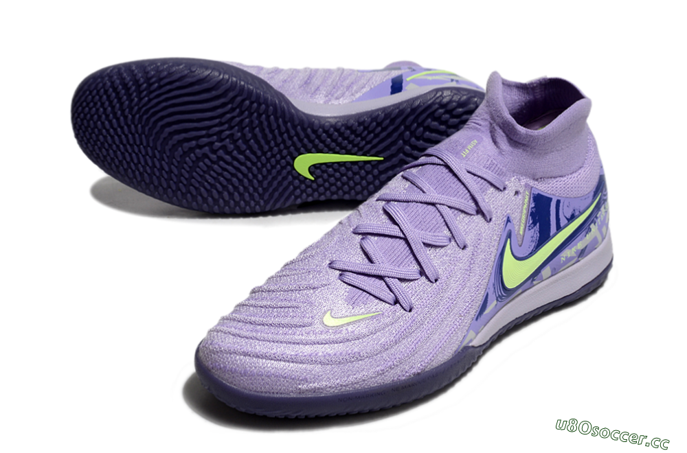 Men's Nike Phantom Luna Elite NU IC Indoor & Futsal High-Tops Football Shoes - Purple/Yellow/Blue 3
