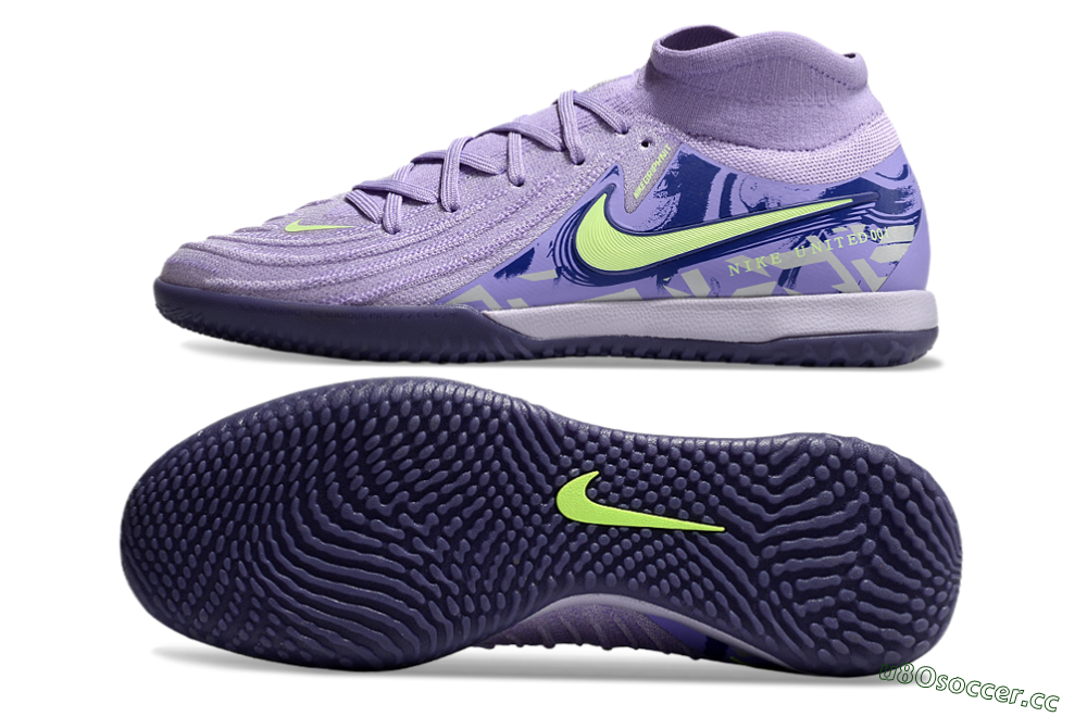 Men's Nike Phantom Luna Elite NU IC Indoor & Futsal High-Tops Football Shoes - Purple/Yellow/Blue 1