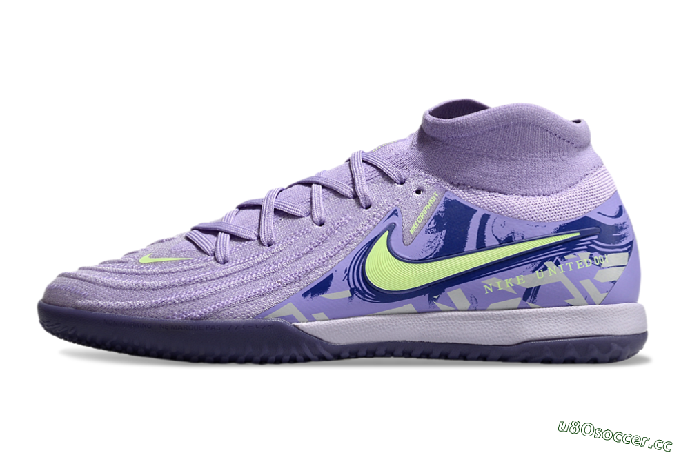 Men's Nike Phantom Luna Elite NU IC Indoor & Futsal High-Tops Football Shoes - Purple/Yellow/Blue 0