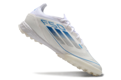 Men's Adidas F50 Pro TF Artificial Turf Low-Tops Football Shoes - White/Blue