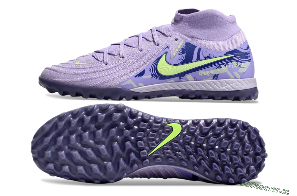Men's Nike Phantom Luna Elite TF Artificial Turf High-Tops Football Shoes - Purple/Yellow/White 1