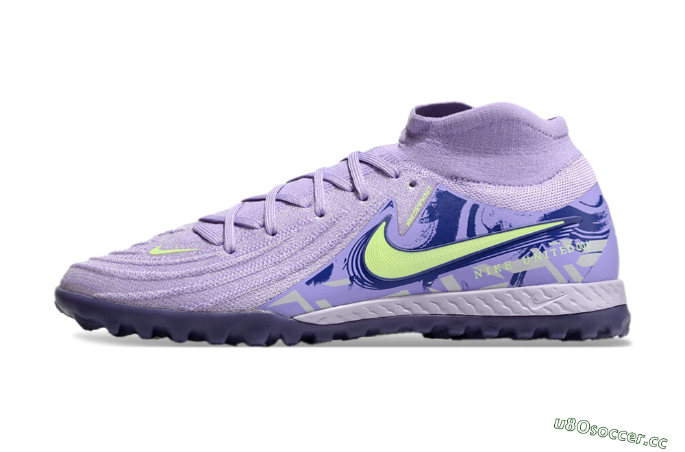 Men's Nike Phantom Luna Elite TF Artificial Turf High-Tops Football Shoes - Purple/Yellow/White 0