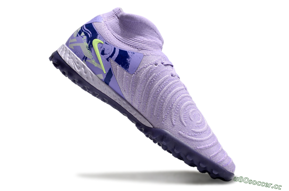 Men's Nike Phantom Luna Elite TF Artificial Turf High-Tops Football Shoes - Purple/Yellow/White 4
