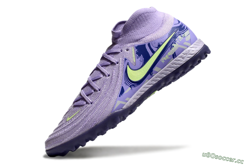Men's Nike Phantom Luna Elite TF Artificial Turf High-Tops Football Shoes - Purple/Yellow/White 5