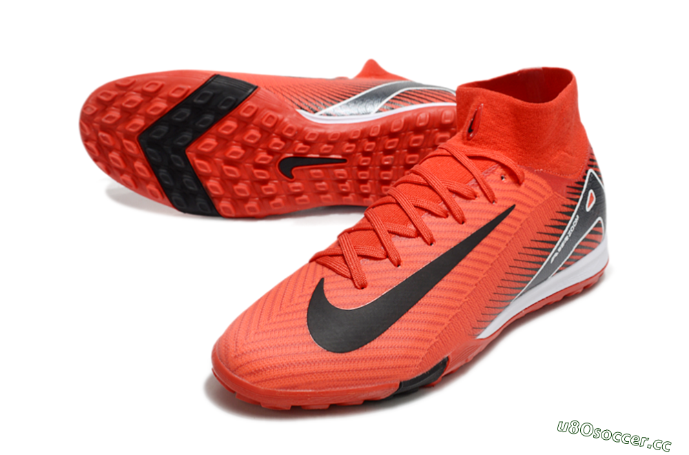 Unisex Nike Air Zoom Mercurial Superfly 10 Elite TF Artificial Turf High-Tops Football Shoes - Red/Black/White 3