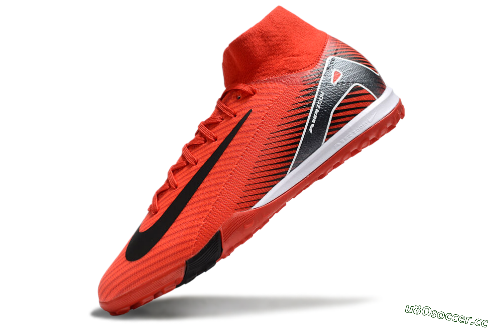 Unisex Nike Air Zoom Mercurial Superfly 10 Elite TF Artificial Turf High-Tops Football Shoes - Red/Black/White 5