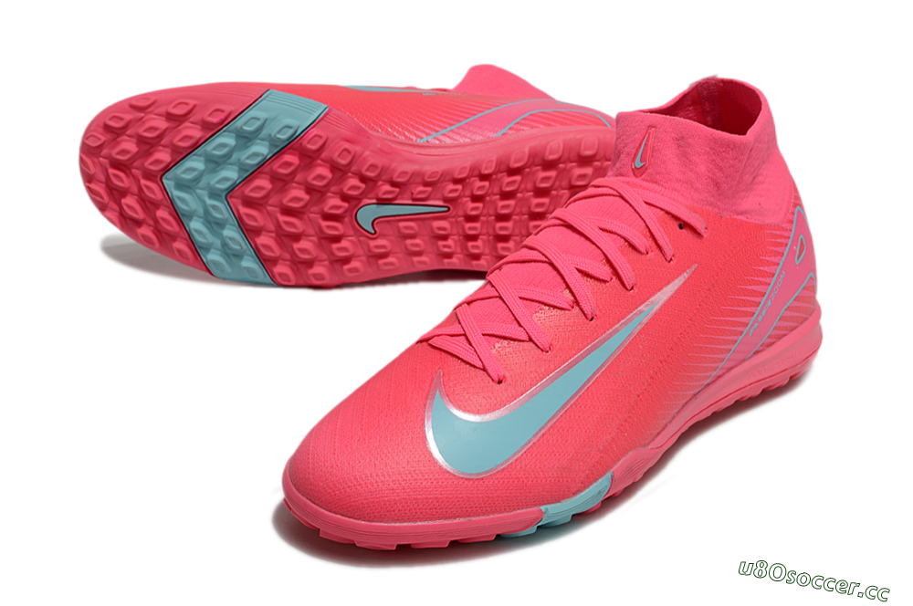 Unisex Nike Air Zoom Mercurial Superfly 10 Elite TF Artificial Turf High-Tops Football Shoes - Red/Jade/White 3