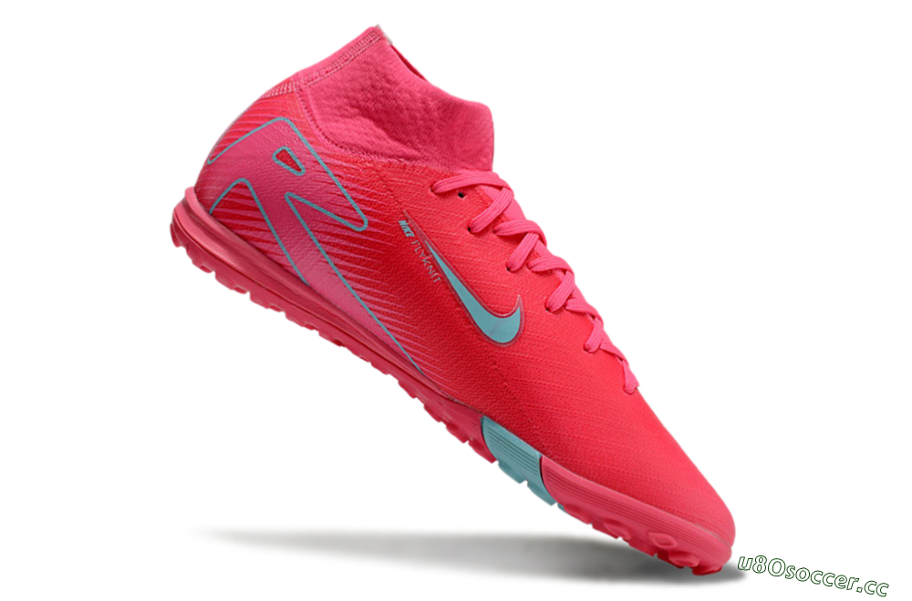 Unisex Nike Air Zoom Mercurial Superfly 10 Elite TF Artificial Turf High-Tops Football Shoes - Red/Jade/White 4
