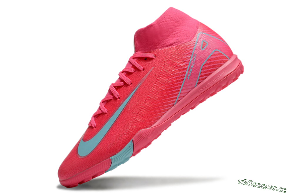 Unisex Nike Air Zoom Mercurial Superfly 10 Elite TF Artificial Turf High-Tops Football Shoes - Red/Jade/White 5