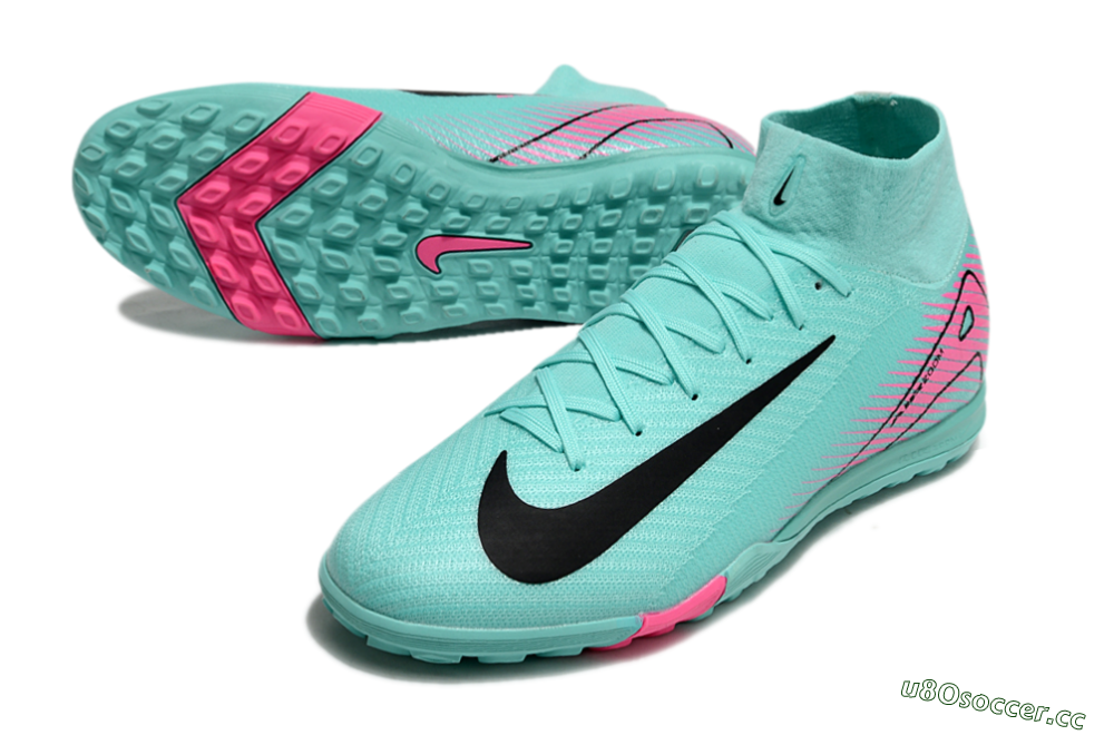 Unisex Nike Air Zoom Mercurial Superfly 10 Elite TF Artificial Turf High-Tops Football Shoes - Jade/Red/Black 3