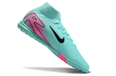 Unisex Nike Air Zoom Mercurial Superfly 10 Elite TF Artificial Turf High-Tops Football Shoes - Jade/Red/Black