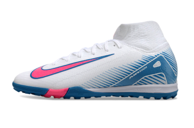 Men's Nike Air Zoom Mercurial Superfly 10 Elite TF Artificial Turf High-Tops Football Shoes - White/Pink/Blue