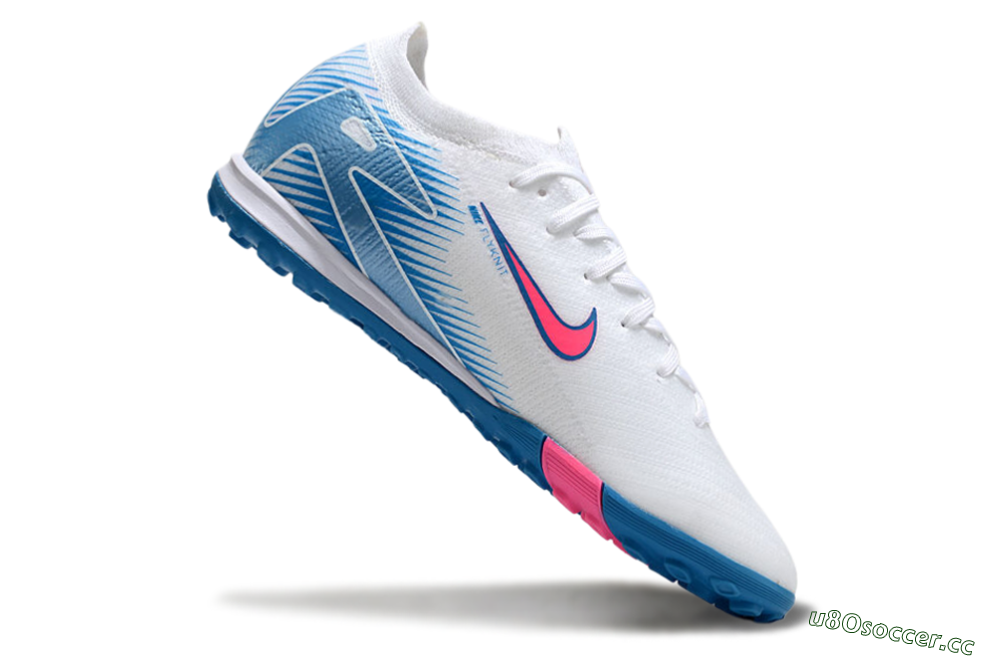 Men's Nike Air Zoom Mercurial Vapor 16 Elite TF Artificial Turf Low-Tops Football Shoes - White/Pink/Blue 4