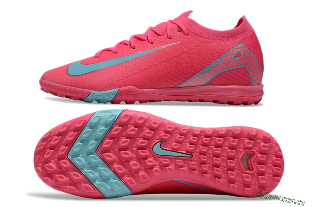Unisex Nike Air Zoom Mercurial Vapor 16 Elite TF Artificial Turf Low-Tops Football Shoes - Pink/Jade/White 1