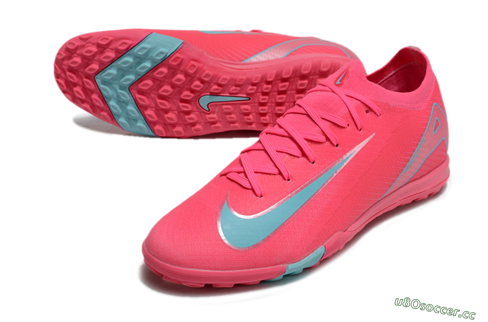 Unisex Nike Air Zoom Mercurial Vapor 16 Elite TF Artificial Turf Low-Tops Football Shoes - Pink/Jade/White 3
