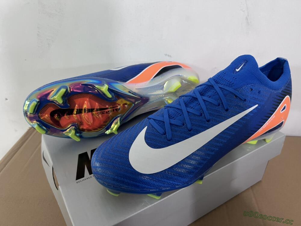 Unisex Nike Air Zoom Mercurial Vapor 16 Elite FG Firm Ground Low-Tops Football Boots - Blue/White/Orange