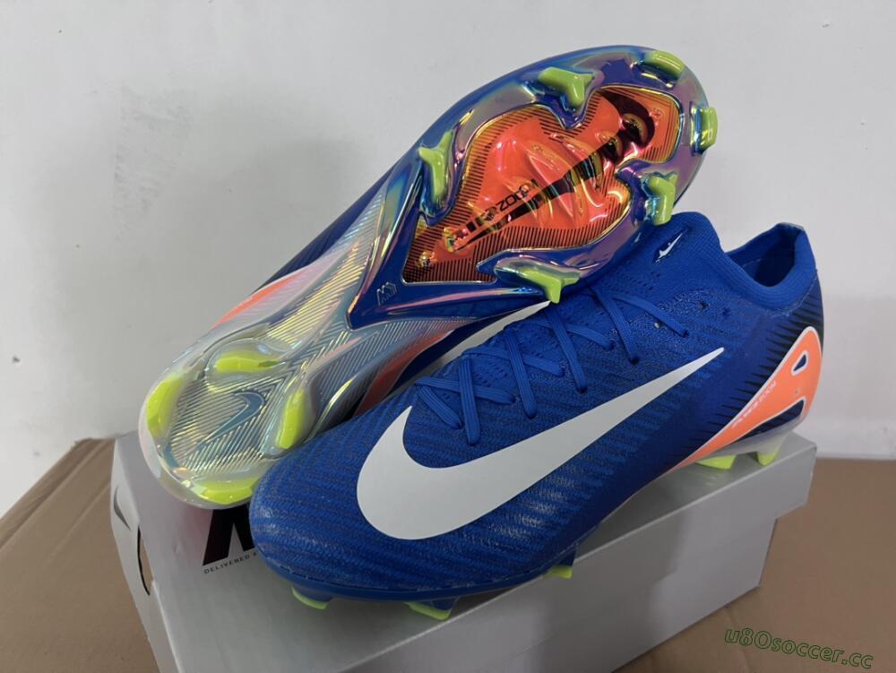 Unisex Nike Air Zoom Mercurial Vapor 16 Elite FG Firm Ground Low-Tops Football Boots - Blue/White/Orange
