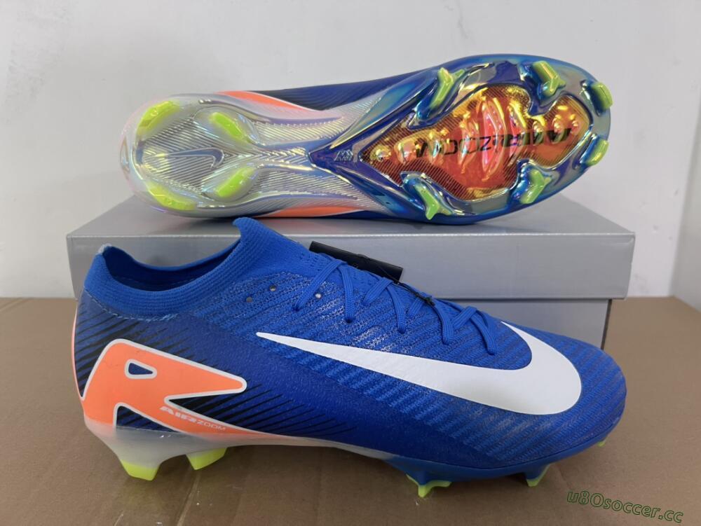 Unisex Nike Air Zoom Mercurial Vapor 16 Elite FG Firm Ground Low-Tops Football Boots - Blue/White/Orange