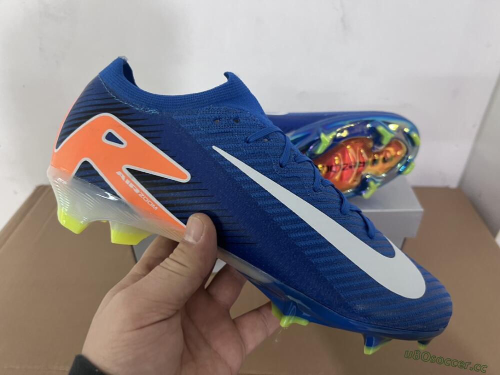 Unisex Nike Air Zoom Mercurial Vapor 16 Elite FG Firm Ground Low-Tops Football Boots - Blue/White/Orange