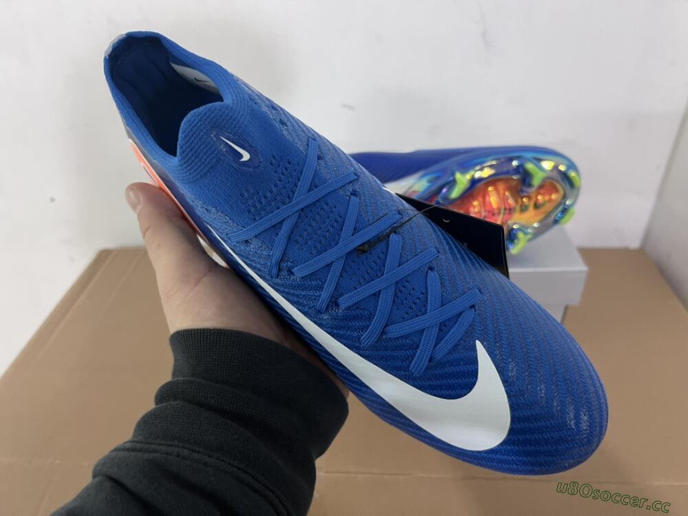 Unisex Nike Air Zoom Mercurial Vapor 16 Elite FG Firm Ground Low-Tops Football Boots - Blue/White/Orange